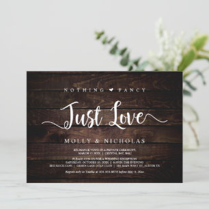 Convite Madeira Rústica, Casamento Simples, Nada Luxuoso S