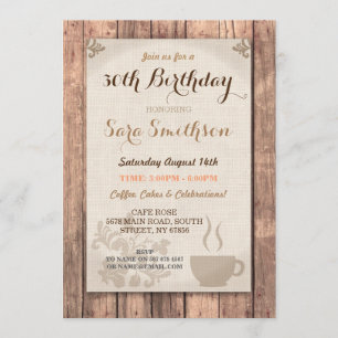 Convite Madeira rústica do café do partido dos amigos do