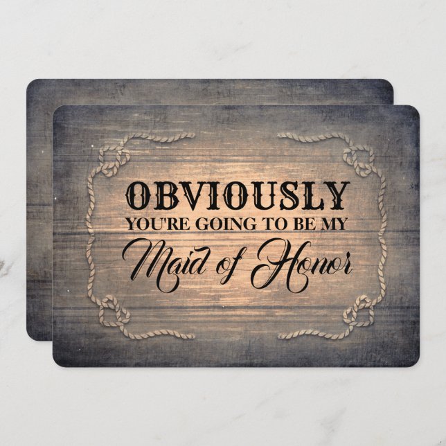 Convite Madeira rústica engraçada da dama de (Frente/Verso)