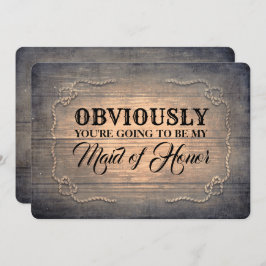 Convite Madeira rústica engraçada da dama de