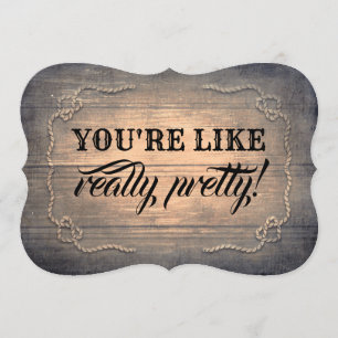 Convite Madeira rústica engraçada da dama de