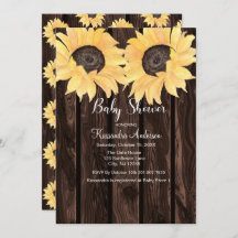 Madeira Rústica Girassol Chá de fraldas Neutro de