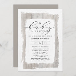 Convite Madeira Rústica Um Bebê Está Fazendo Chá de fralda