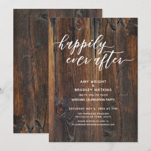 Convite Madeira Texturizada Escrita à Mão Felizes para Sem