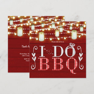 Convite Madeira vermelha e luzes Eu faço CHURRASCO Festa d