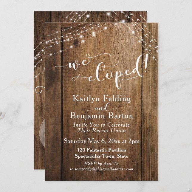 Convite Madeiras e Luzes Castanhosas Russas Que Elogiamos  (Frente/Verso)