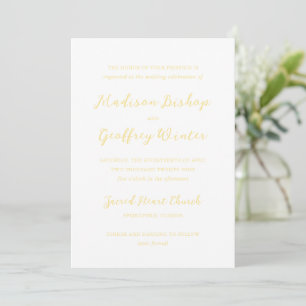 Convite Madison Butter Yellow Elegant Wedding