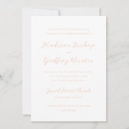 Convite Madison Peach Elegant Wedding
