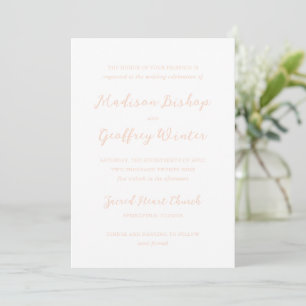 Convite Madison Peach Elegant Wedding