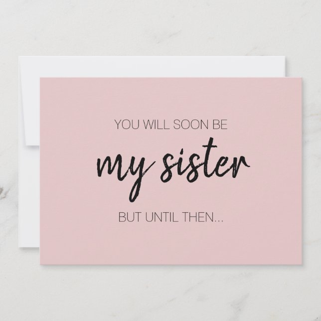 Convite Madrinha de casamento Branca Rosa Rosa Esfarelada  (Frente)