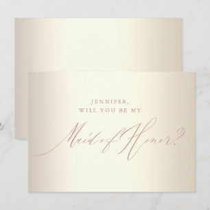 Convite Madrinha de casamento Branco de Script Glitter Dou