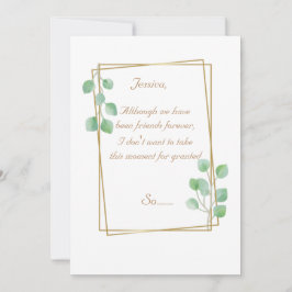 Convite Madrinha de casamento Dourada ou placa de proposta