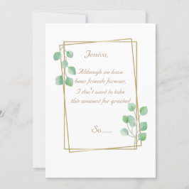 Convite Madrinha de casamento Dourada ou placa de proposta