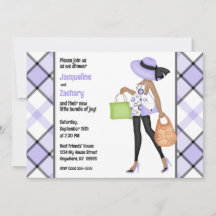 Mãe a Ser (pele escura) Chá de fraldas de Xadrez r