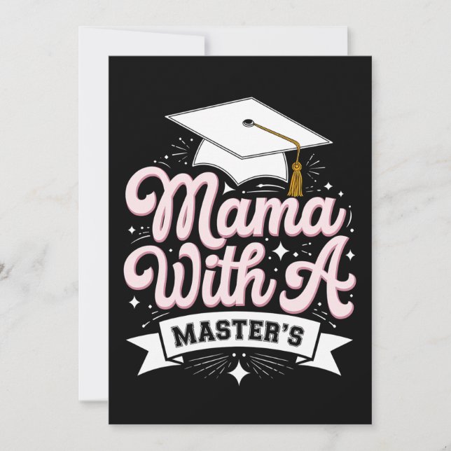 Convite Mãe Com Mestrado Formatura Mamãe (Frente)