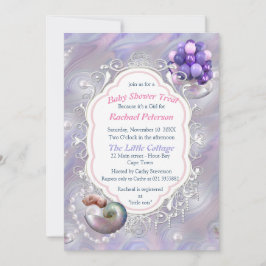 Convite Mãe das Pérolas dando à luz uma Menina