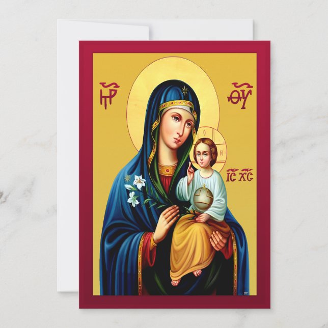 Convite Mãe de Deus nova vermelha (Frente)