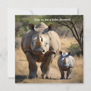 Convite Mãe de Rhino com o Vitelo