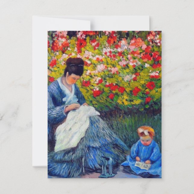 Convite Mãe e Criança Monet no Jardim (Frente)