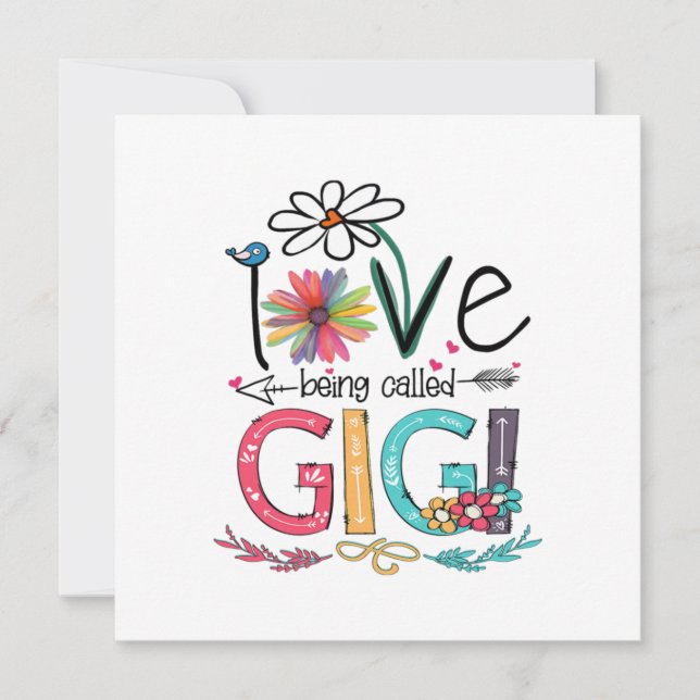 Convite Mãe Eu Amo Ser Chamado Gigi Girassol Aniversário (Frente)