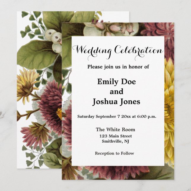 Convite Mãe Floral de Flor com Arrefecimento (Frente/Verso)