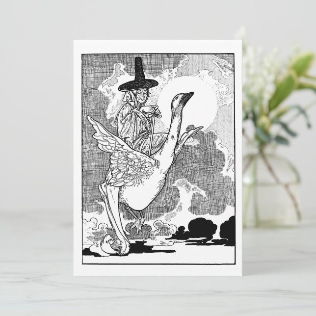 Convite Mãe Gansa Vitoriana Antiga por Charles Robinson (Em pé/Frente)