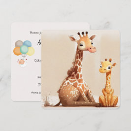 Convite Mãe Girafa com Bebê