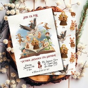 Convite Mãe Goose encantou Festa de aniversário de Storybo