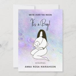 Convite * Mãe segurando o bebê Chá de cratera de lua