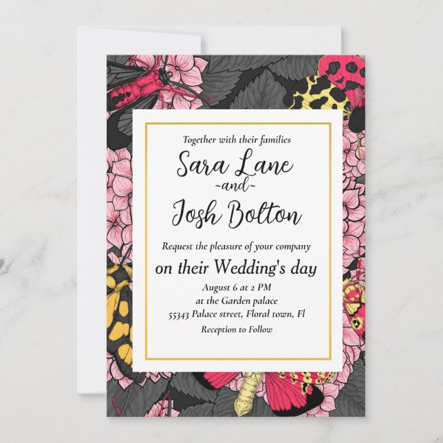 Convite Mães na hidrangea rosa (Frente)