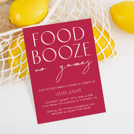 Convite Magenta Minimalista Engraçado Sem Chá de panela De