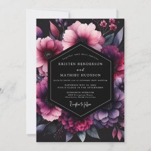 Convite Magenta Shadow Bloom Casamento