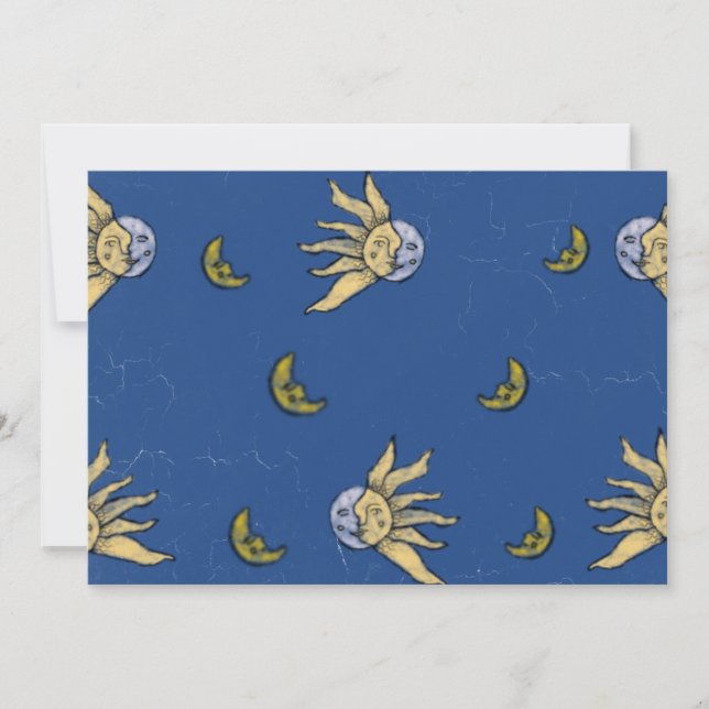 Convite Magia Celestial Azul Céu Whimsigoth (Frente)