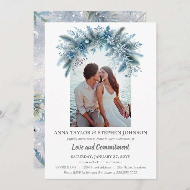 Convite Magia da Cerimônia de Compromisso Fotográfico de i (Frente/Verso)