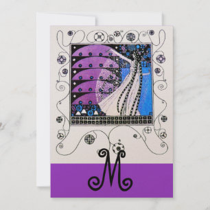 Convite MAGIA DA PRIMAVERA, dourado metálico roxo brilhant