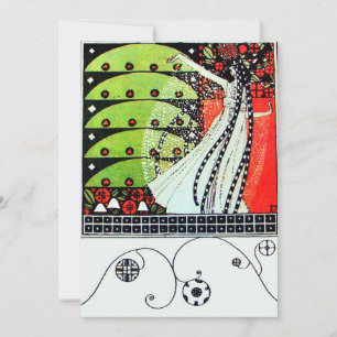 Convite MAGIA DA PRIMAVERA, vermelho brilhante preto branc