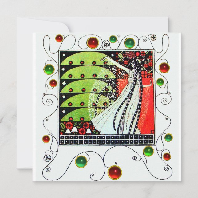 Convite MAGIA DA PRIMAVERA vermelho preto branco verde (Frente)