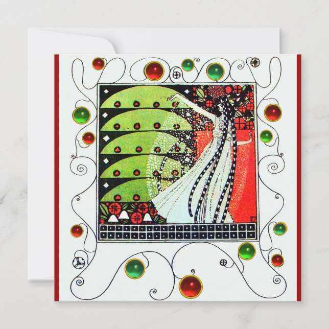 Convite MAGIA DA PRIMAVERA vermelho preto branco verde bri (Frente)