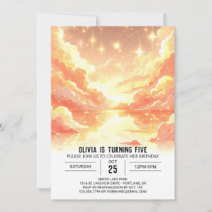Convite Magia Fantasy Celestial Digital Birthday