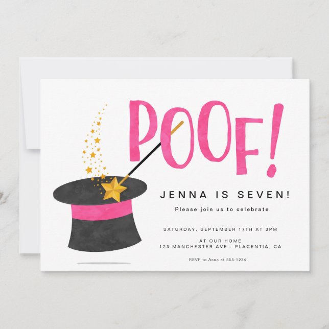 Convite Magia festa de aniversário (Frente)
