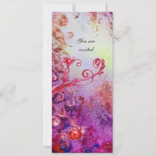 CONVITE MAGIA VERMELHA GIRATÓRIA EM BRILHOS DOURADOS AMARE