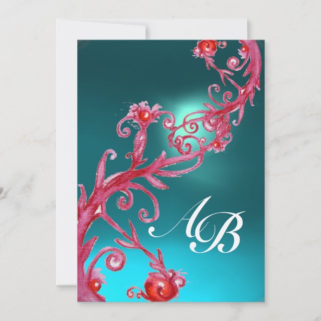Convite MAGIC BERRIES 3,MONOGRAM agita ouro metálico (Frente)