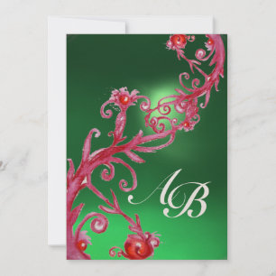 Convite MAGIC BERRIES 4,MONOGRAM Red Jade champagne