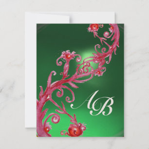 Convite MAGIC BERRIES 4,MONOGRAM Red Jade champagne