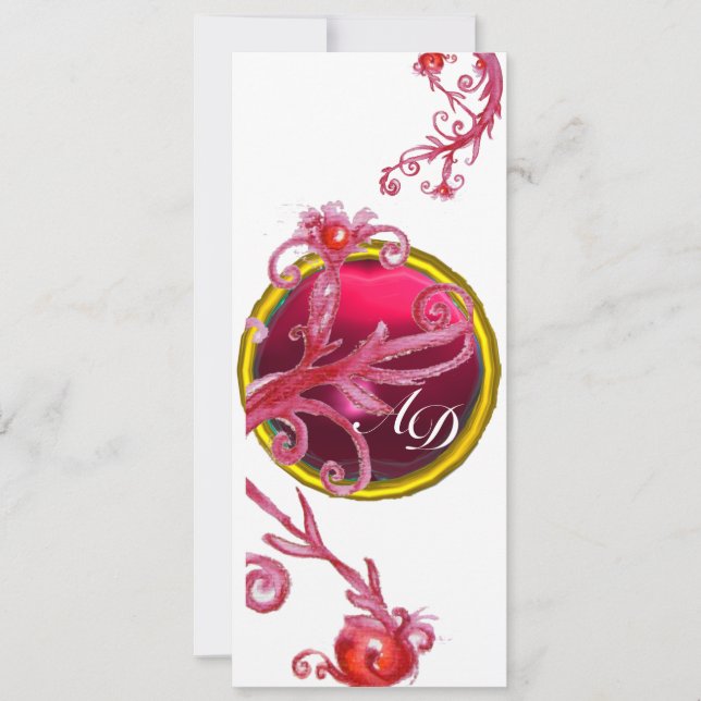 Convite MAGIC BERRIES 4,MONOGRAMA azul aquamarina (Frente)