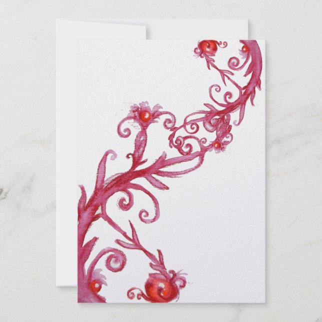 Convite MAGIC BERRIES, gelo branco vermelho (Frente)