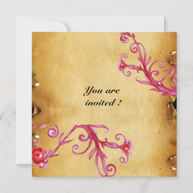 Convite MAGIC BERRIES MONOGRAMA Blindagem de selo de cera (Frente)