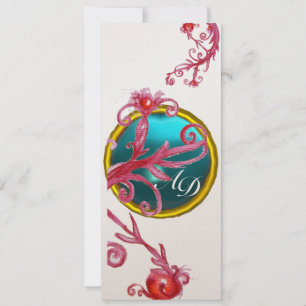 Convite MAGIC BERRIES MONOGRAMA Ouro branco, vermelho, rox