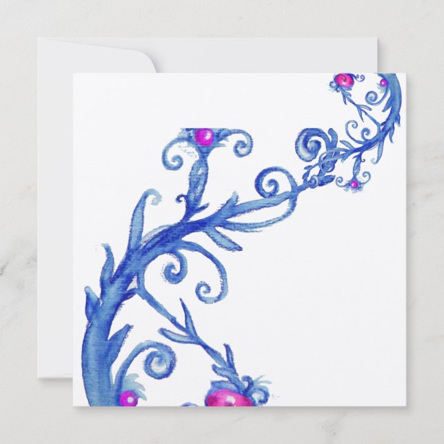 Convite MAGIC BERRIES, ouro metálico branco roxo (Frente)