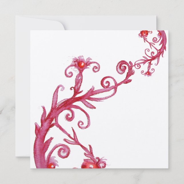 Convite MAGIC BERRIES, ouro metálico branco vermelho (Frente)